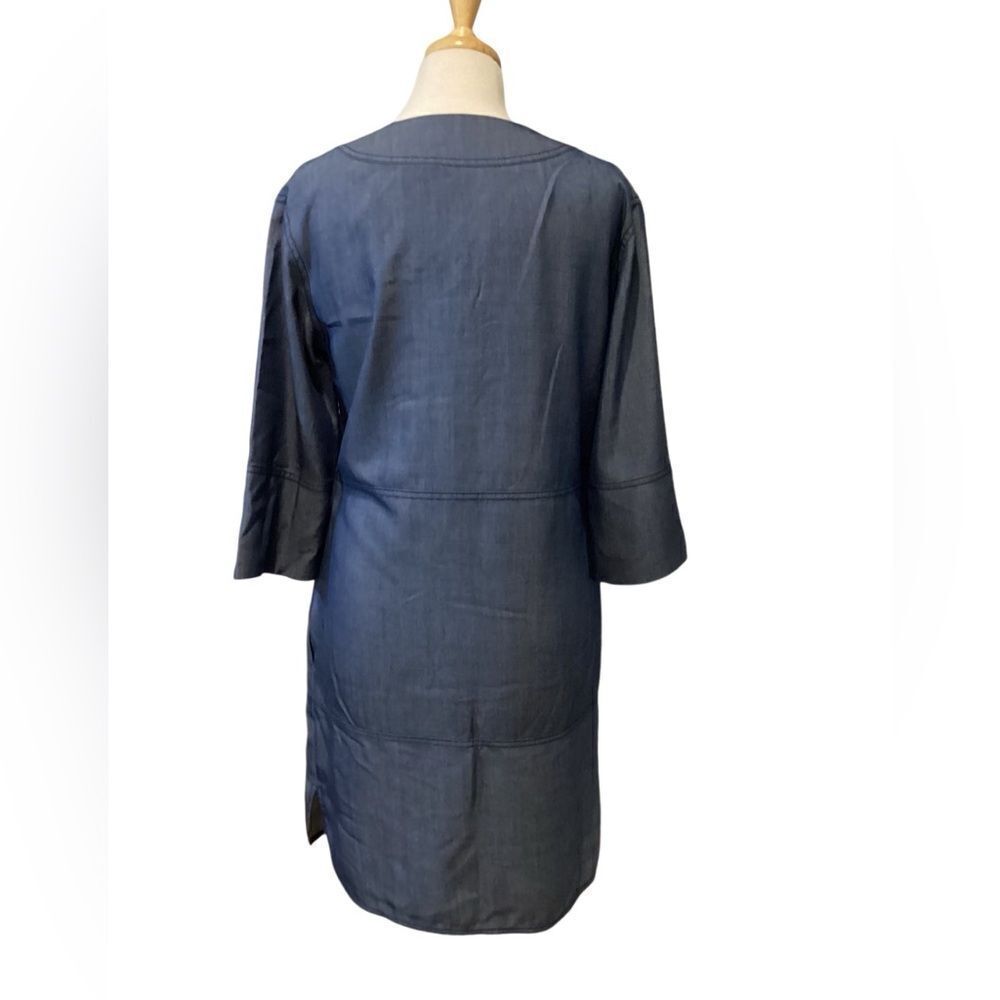 Vince Chambray Blue V-Neck Mini Dress size XS - Picture 3 of 8
